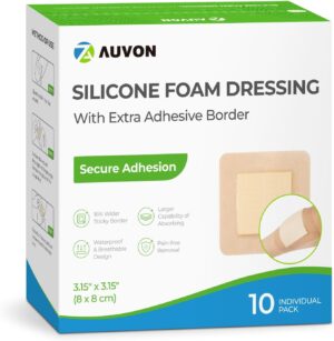AUVON Silicone Foam Dressing with L...