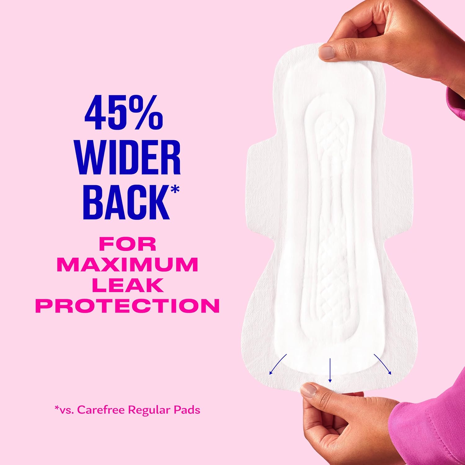 Carefree Ultra Thin Pads for Women, Overnight with Wings | Feminine Care & Postpartum Protection | 40ct (Pack of 1) - Image 8