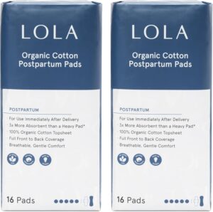 LOLA Organic Cotton Postpartum Pads...