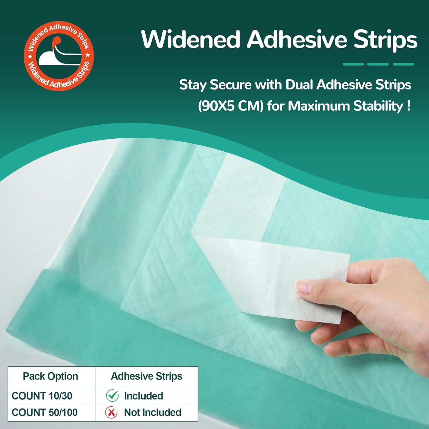 Bed Pads with Adhesive Strips 30''X36'', 30 Count Chucks Disposable Underpads Extra Large Thicker Incontinence Pads for Unisex Adult, Senior, Kids and Pet (with Adhesive ) - Image 2