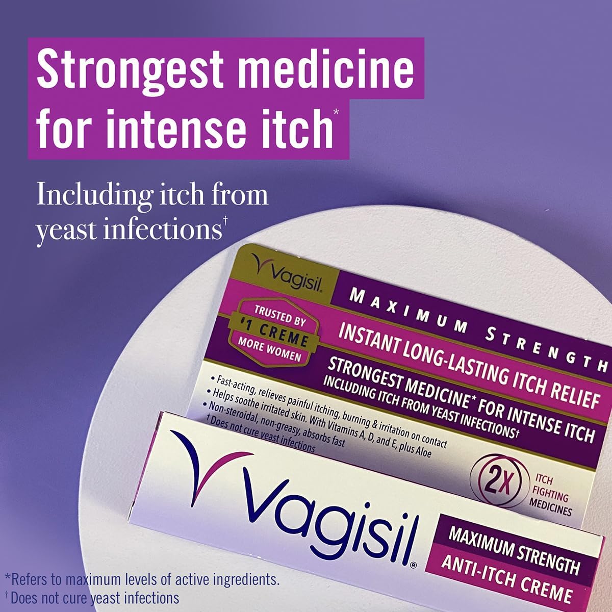 Vagisil Maximum Strength Feminine Anti-Itch Cream with Benzocaine for Women, Helps Relieve Yeast Infection Irritation, Gynecologist Tested, Fast-Acting, Soothes and Cools Skin, 1 oz - Image 5