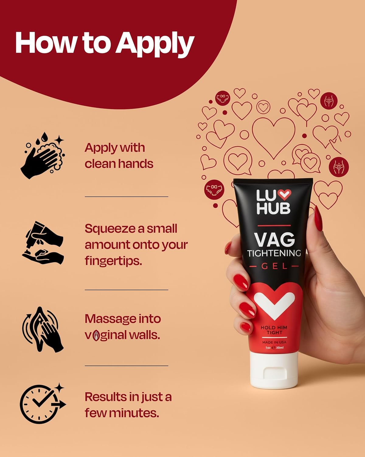 Luv Hub Vaginal Tightening Gel - Tighten your Vagina - Natural Firming Cream for Intimate Wellness - Compatible with Sensitive Skin, Hormonal Shifts, Postpartum Recovery - 1oz - Image 6