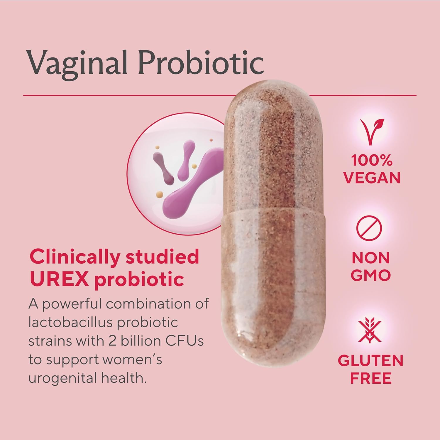 Premium Vaginal Probiotics for Women – Clinically Studied Lactobacillus Vaginal Probiotic with Prebiotic & Cranberry to Balance PH, Reduce Odor, Urinary Tract Support & Feminine Health – 60 Capsules - Image 4