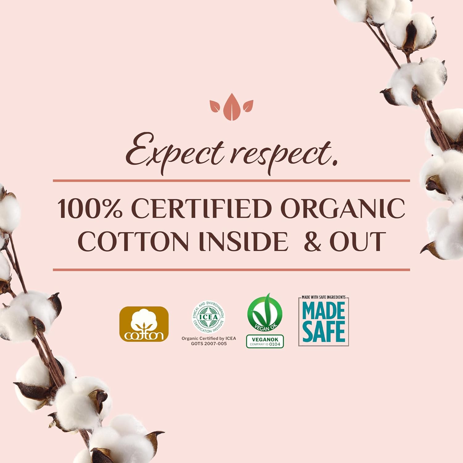 Organyc Hospital Postpartum Pads, 100% Certified Organic Cotton Inside and Out for Women, for First Days After Delivery, 12 Counts - Image 7