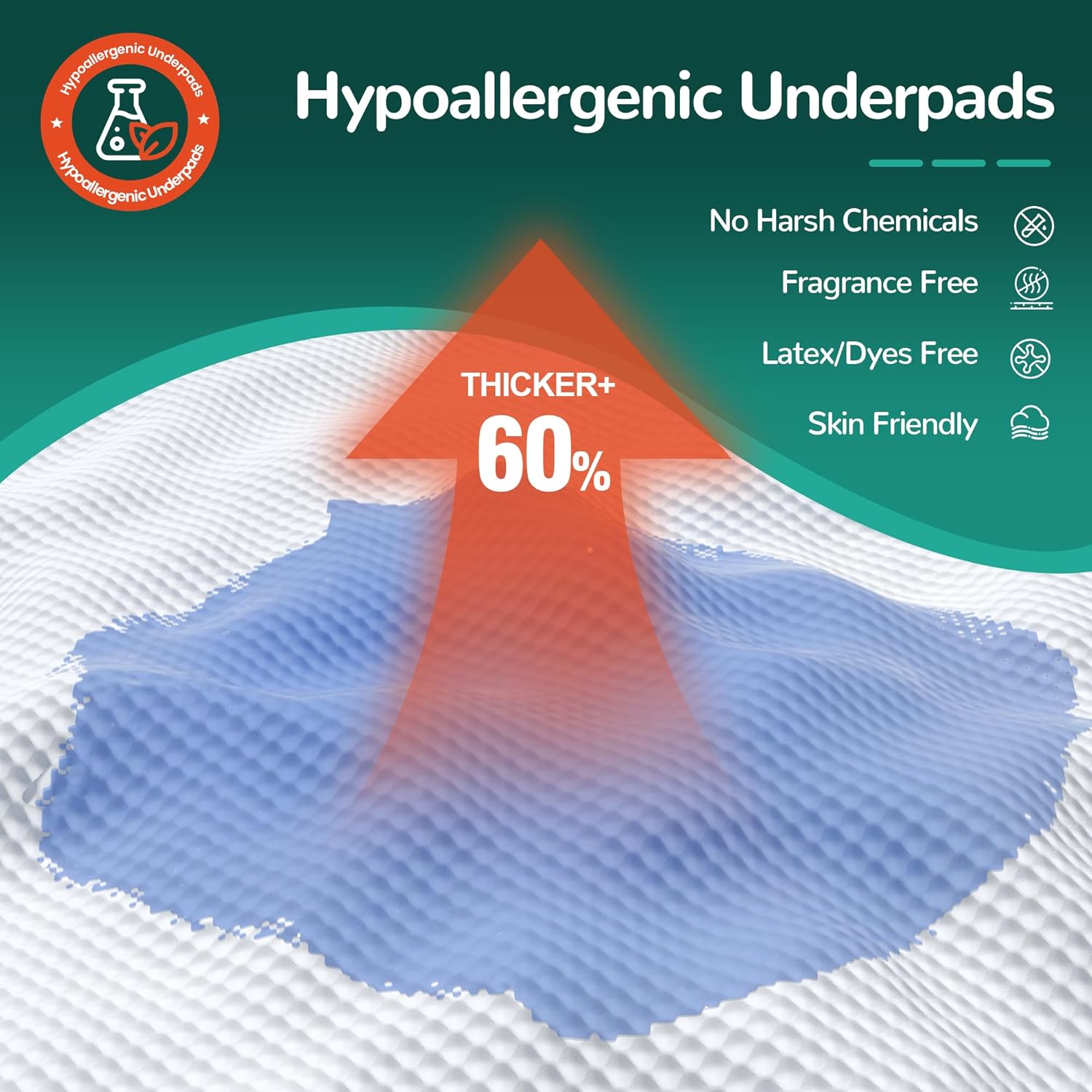 Bed Pads with Adhesive Strips 30''X36'', 30 Count Chucks Disposable Underpads Extra Large Thicker Incontinence Pads for Unisex Adult, Senior, Kids and Pet (with Adhesive ) - Image 6