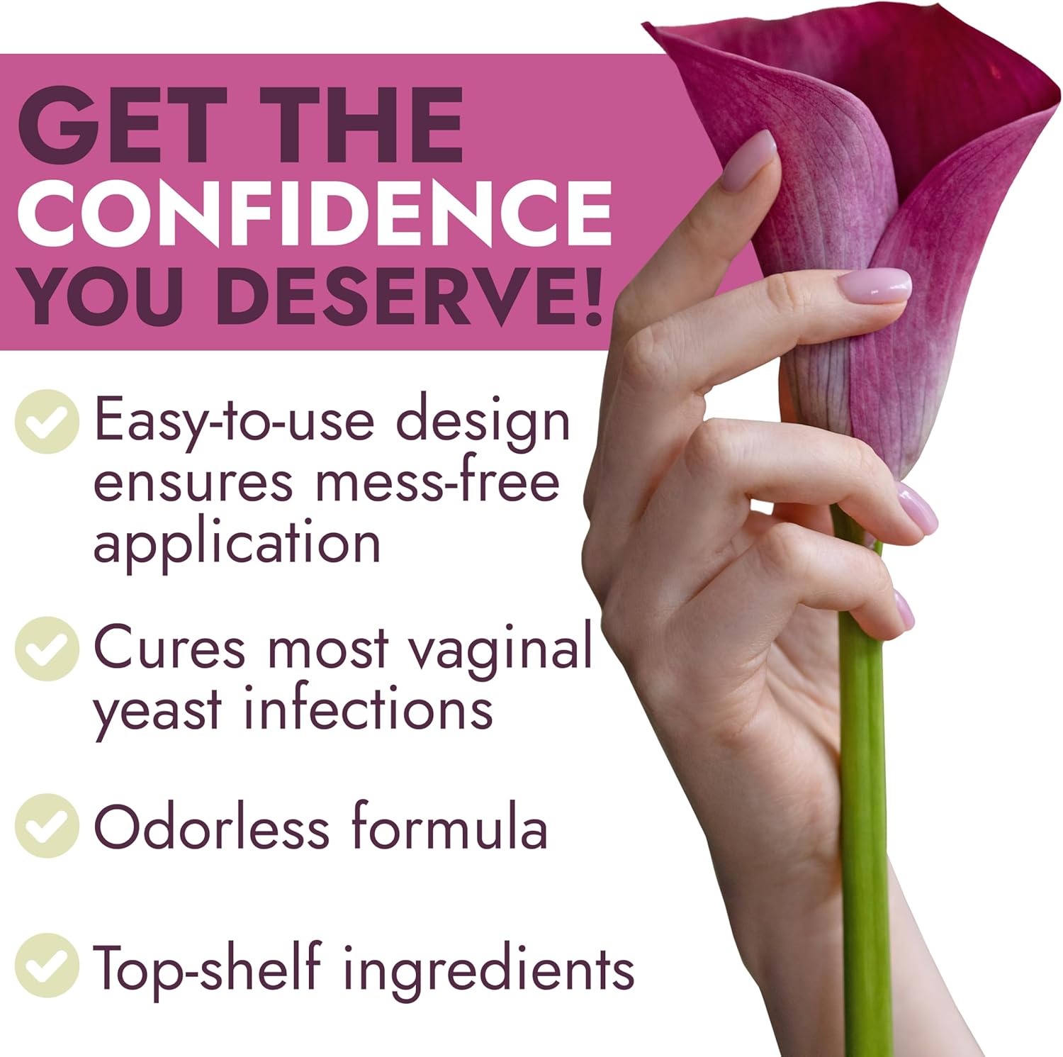 Yeast Infection Treatment for Women | Boric Acid Suppositories For Women | Helps Relieve Itching & Irritation | Vaginal Aid for Inflammation, Dryness & Watery Discharge | 12 Vaginal Suppositories - Image 4