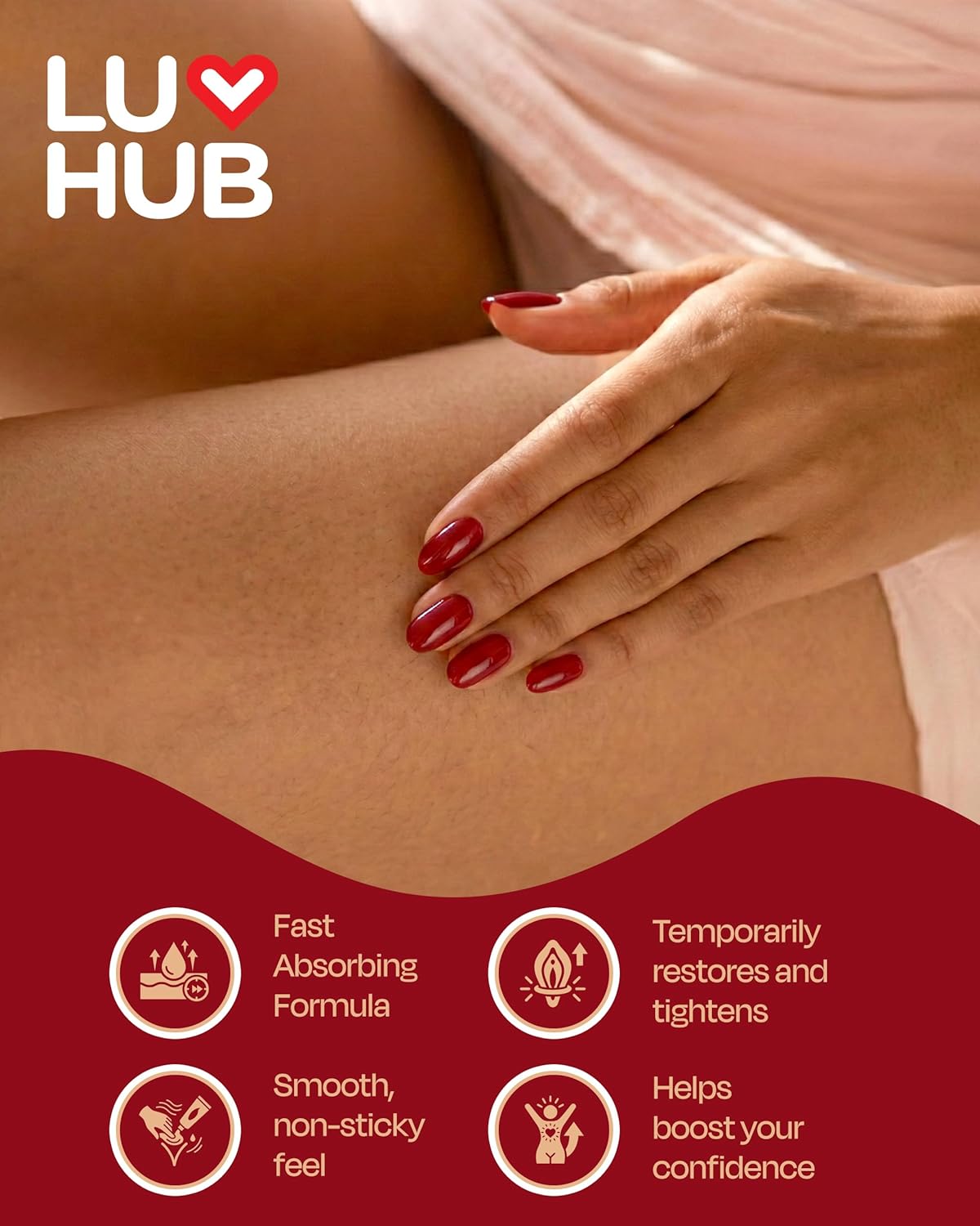 Luv Hub Vaginal Tightening Gel - Tighten your Vagina - Natural Firming Cream for Intimate Wellness - Compatible with Sensitive Skin, Hormonal Shifts, Postpartum Recovery - 1oz - Image 3