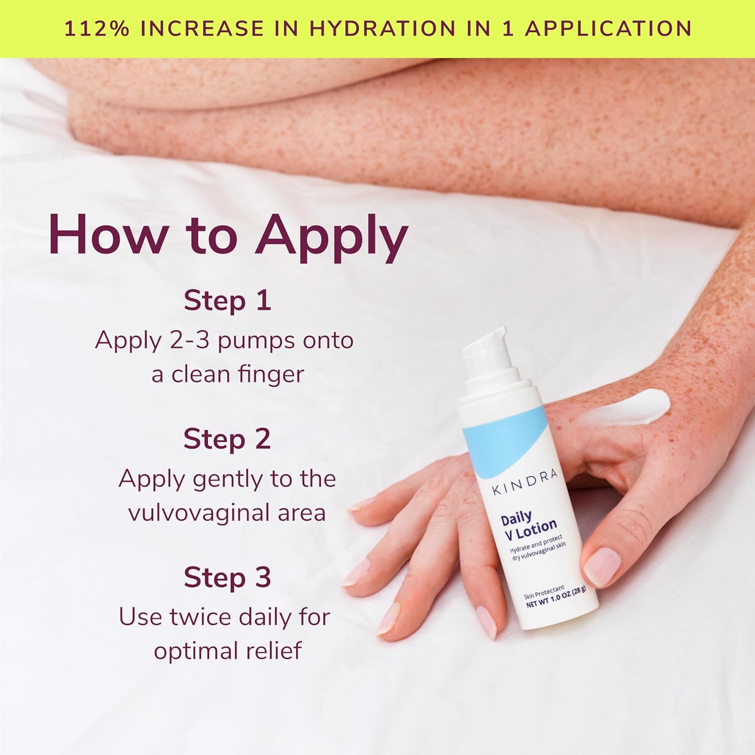 Kindra Daily V Vaginal Moisturizer Lotion - OBGYN Recommended for Dryness & Itch, with Hyaluronic Acid, Prevents Infection & Odor - Estrogen-Free Cream, pH-Balanced Feminine Care - 60 Applications - Image 4