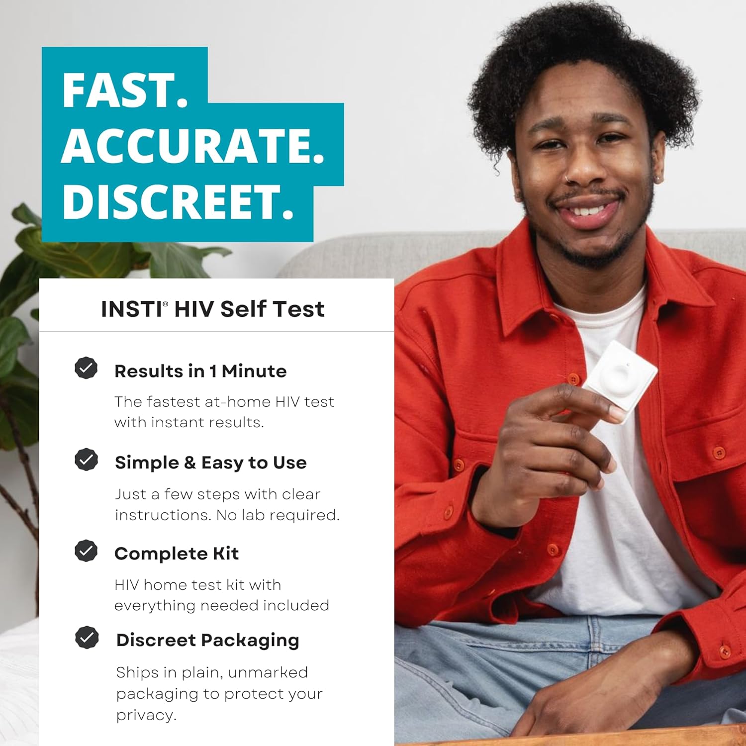 INSTI HIV Self Test - Rapid HIV Test Kit at Home | Blood-Based Home Testing | Results in 1 Minute - Image 2