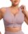 FeelinGirl Zip Front Closure Bras for Women No Underwire Compression Post Surgery Bra with Wide Adjustable Straps