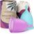 EcoBlossom Reusable Menstrual Cup Set – The Most Reliable Medical Grade Silicone Period Cups – Comfortably use for 12 Hours (Small & Large)