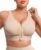 FeelinGirl Zip Front Closure Bras for Women No Underwire Compression Post Surgery Bra with Wide Adjustable Straps