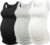 AMPOSH Women’s Maternity Tank Top 3 Pack Ruched Side Sleeveless Pregnancy Basic Shirt